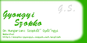 gyongyi szopko business card